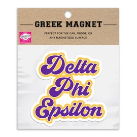 Delta Phi Epsilon Retro Sorority Car Magnet Set of 2 Removable No Residue All Weather Magnets for Sorority Girls and Student Drivers