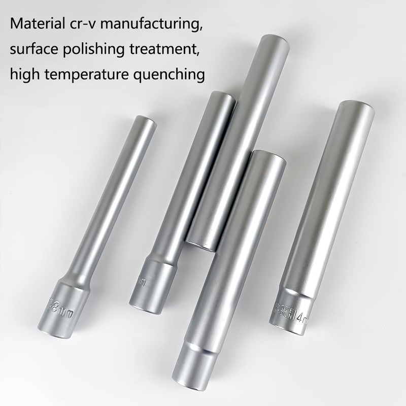 DSBYKJ 5-Piece 8mm-14mm Extended Extra-Deep Hex Metric Spark Plug Socket