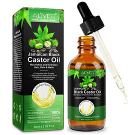 Aceite de ricino negro jamaicano, 100% puro y orgánico, prensado en frío en botellas de vidrio para el crecimiento del cabello, nutrición de cejas e h
