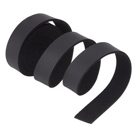 HOBBIESAY 4.37Yards 0.47Inch Wide Flat Leather Straps Black Leather Lace Strips Full Grain Faux Strap for DIY Craft Projects Pet Collars Belts Keychains Jewelry Leather Watch