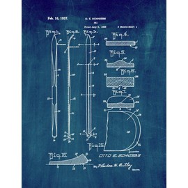 Ski Patent Print Midnight Blue (24" x 36") M12236