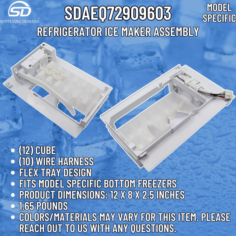 Supplying Demand AEQ72909603 2216335 Refrigerator Ice Maker Assembly Replacement Model