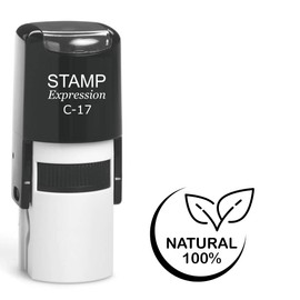 stampexpression - Natural 100% Half-Circle with Leaves Self Inking Rubber Stamp - Black Ink (A-63319)