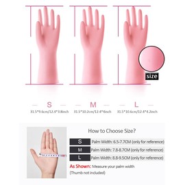 Alimat PluS 3 Colors Rubber Dishwashing Gloves Without Liner, Reusable Cleaning Gloves Latex Free, Waterproof Household Cleaning Gloves for Laundry, Gardening(Large)