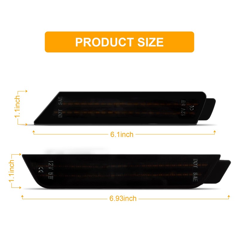 NEIFILES LED Side Marker Light Compatible with Chevy Camaro 2010