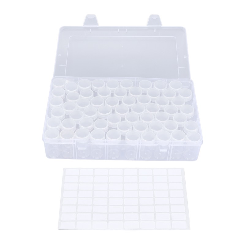 60pcs Diamond Painting Storage Containers Portable Plastic Bead Storing Bottle