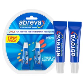 Abreva 10 Percent Docosanol Cold Sore Treatment, Treats Your Fever Blister in 2.5 Days - 0.07 oz Tube x 2