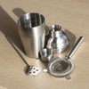 3 Piece Cocktail Shaker Set Kit Stirrer & Strainer Stainless