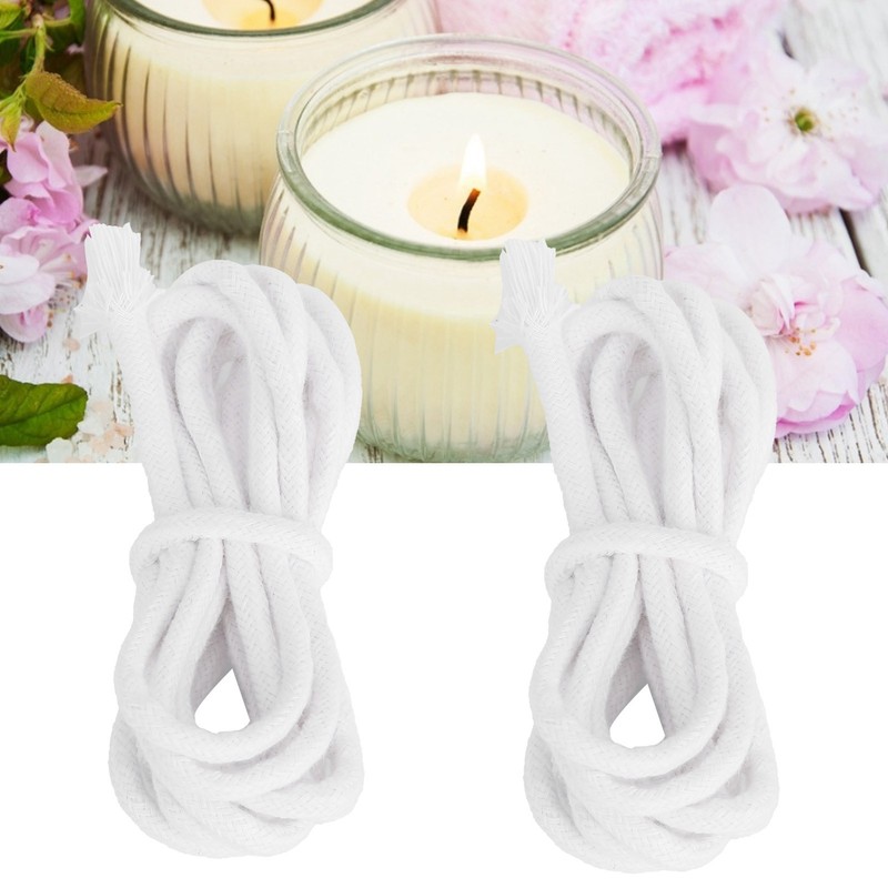 2pcs Candle Wicks Good Oil Absorbency Combustion Durable Braid Cotton