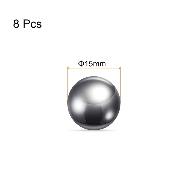 sourcing map 8pcs Precision Balls 15mm Diameter G200 201 Stainless
