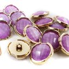 Craftisum Beveled Cut Purple Glass Gap Edges Sewing Shank Buttons