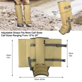 MYDAYS OUTDOOR Snake Gaiters for Hunitng,Snake Guards for Legs Men,Snake Proof Boots Women Men,Snake Chaps,Snake Bite Protection for Lower Leg (Khaki)