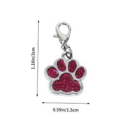 Operitacx 1 Satz Geflochtene Markierung Schnalle Halskettenanhänger Pfotenabdruck Charme Reize Wohnungsdeko Hausdeko Hundeabdrücke Karabinerverschluss Anhänger Für Diy Rostfreier Stahl 12st