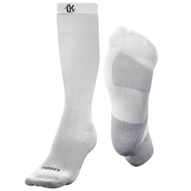 PODOKS Compression Socks for Men Women High Shank Compression Socks Sports Muscle Recovery Leg Tired, White