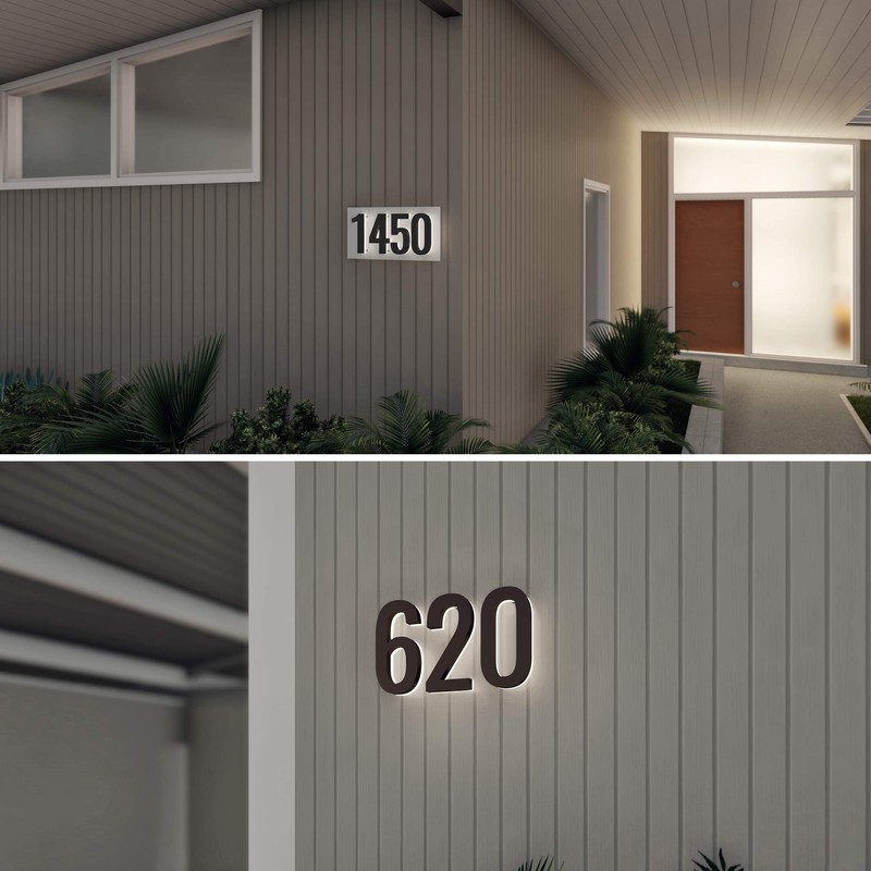 7 Inch LED House Numbers, ABS-Polymer, Premium Quality, Backlit LED