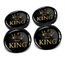 4 x Hub Caps, 60 mm Diameter, Wheel Centre Caps, Rim Sticker, Gel Emblem Doming for Car Rims, Tuning Accessories, Wheel Hub Caps DM006 (No. 10 The King, Hub Cover Set)