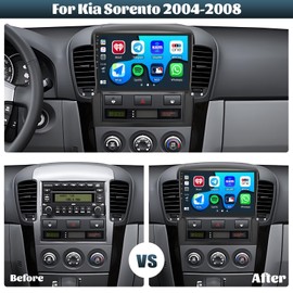 [2+64G] Android Car Stereo for Kia Sorento 2004-2008 with Wireless Carplay&Android Auto,9 Inch Touch Screen Car Radio with Bluetooth FM/RDS Radio EQ WiFi GPS Dual USB+Backup Camera