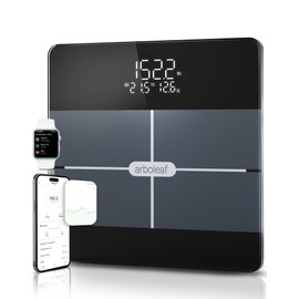 arboleaf Smart Scale for Body Weight, Body Fat Scale with BMI Muscle Mass, 3-in-1 LED Display, Bluetooth Accurate Weight Machine, Tracks 14 Body Metrics via App, Sturdy Tempered Glass, 400lb