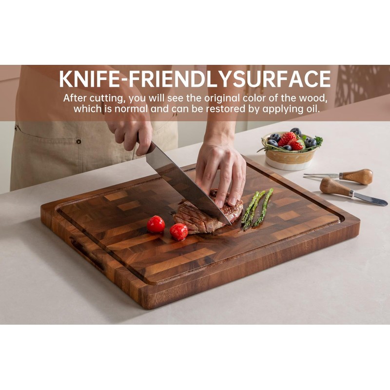 THETCHRY Walnut Wood Cutting Boards for Kitchen, Large Chopping Board