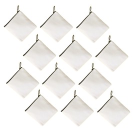 NUTFORD Canvas Purse Pouch Bag, 12oz Canvas, Vintage Zip Design, for Money Coin Accessories Holder or DIY Craft, for Women Men Kids (Twelve-Pack)