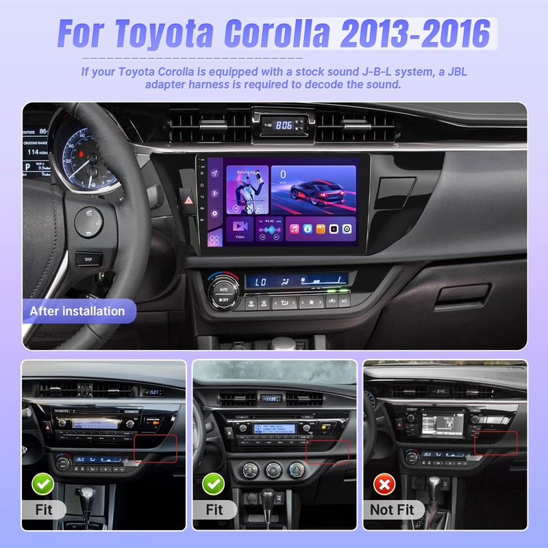 Car Play for Corolla Radio Touch Screen Stereo for Toyota