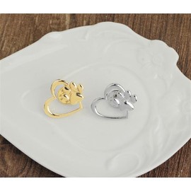 yangzerang Heart With Paw Brooch Pin Lapel Pins Prints Dog Cat Footprint Brooches Button Pin Brooches Backpack Bag Hollow Badge Women Memorial Pet Lovers