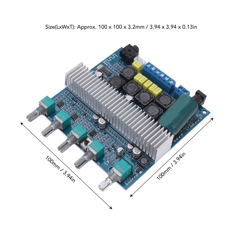 Subwoofer Amplifier Board High Power Bluetooth Audio Amp DC12V‑24V 2.1