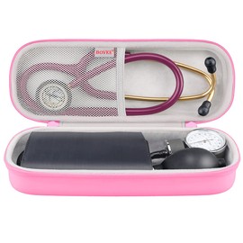 BOVKE BOVKE Travel Carrying Case Compatible With 3M Littmann Classic III, Lightweight II S.E, MDF Acoustica Deluxe Stethoscope, Extra Room for Medical Scissors EMT Trauma Shears and LED Penlight, Pearl Pink