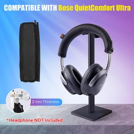 Desing Wish QuietComfort Ultra Headband Cover Compatible with Bose QuietComfort Ultra Headphones Thicker Sports Fabric Replacement Headband Cushion Pad Cover Headphone Headband Protector (Black)