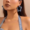 Dreuyet Exaggerated Denim Hoop Earrings for Women Fahion Punk Big