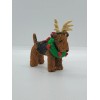 Celtic Forest Clay AIREDALE Christmas Ornament w/WREATH and ANTLERS Polymer