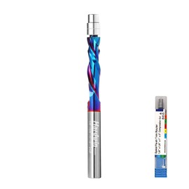 HARDWIN Compression-Cut Spiral Flush Trim Router Bit for Wood 1/4" Shank Solid Carbide CNC Woodworking Tool Precision Cutting, Edge Trimming, Flush Cut, Router Bit Set