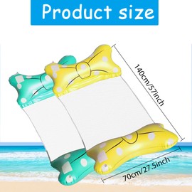 Inflatable Swimming Bed, 2 Pieces Water Hammock, Inflatable Hammock, 4-in-1 Lounge Chair Pool Air Mattress, Air Mattress Pool, Portable Swimming Mat for Adults and Children (C)