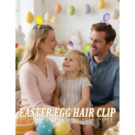 8PCS Easter Egg Hair Clip for Women Colorful Foam Easter Eggs Barrette Happy Easter Hair Hairpin Accessories for Home Spring Holiday Party Wear or Basket DIY (Easter - Egg)
