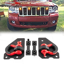 DYSO For 2005-2011 Jeep Grand Cherokee Front Tow Hook Shackle Mount+ 3/4'' D Ring Kit