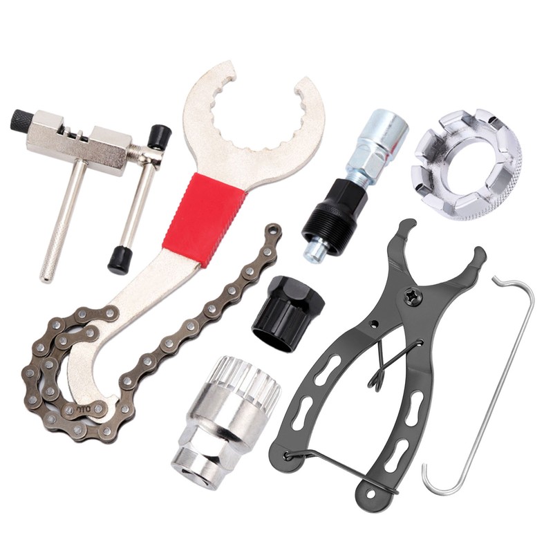 7pcs Bicycle Repair Tool Kit Cassette Remover Wrench Chain Breaker