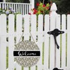Beabes Welcome Sign Front Door Decoration Retro Floral Pattern 12in