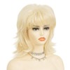 Salaibs Blonde Layered Wig for Women 70s Curly Shoulder Length