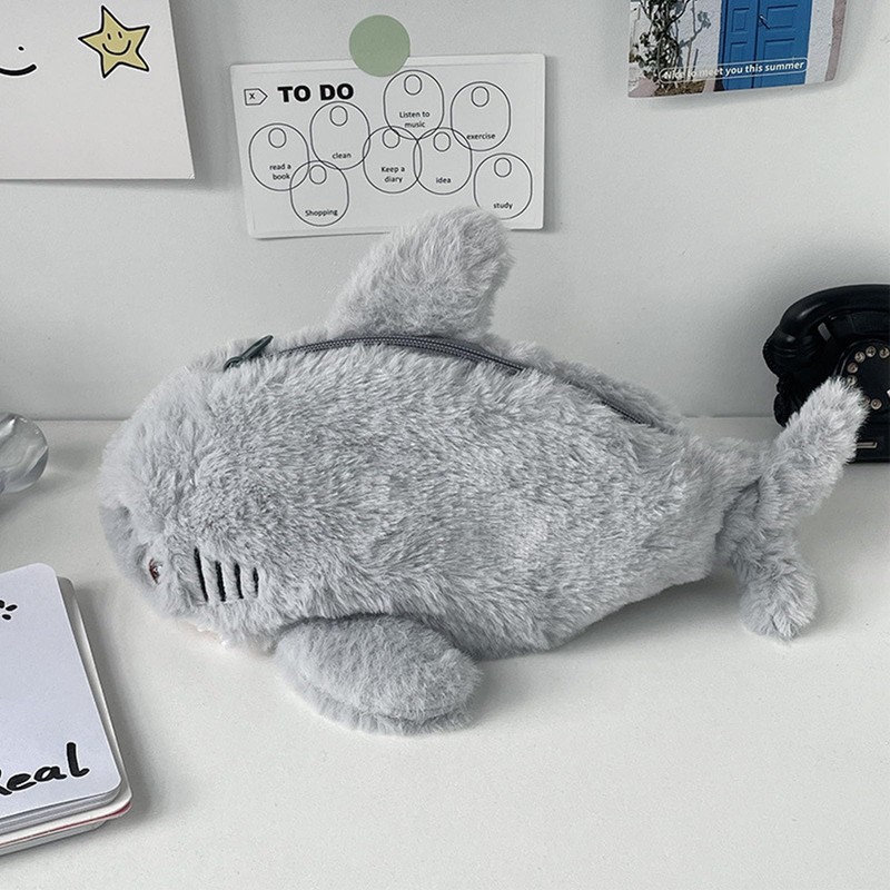 Refoiner Pen Case Plush Pencil Case Animal Pen Case Cute