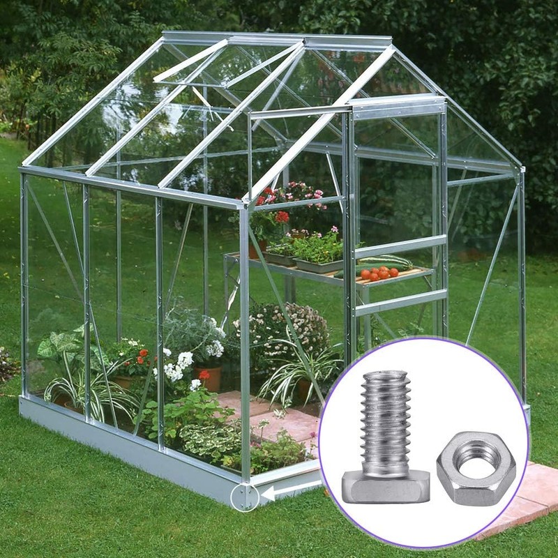 Greenhouse Nuts and Bolts,50 Sets Stainless Steel Greenhouse Screws Quick