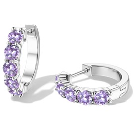 Dochais 14K Gold Plated Hoop Earrings for Women Cubic Zirconia Hoop Earrings 925 Sterling Silver Post Cuff Earrings Huggie Stud Small Hoop Earrings Hypoallergenic Trendy Jewelry Wedding Earring 1