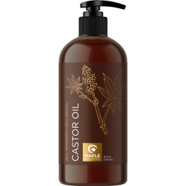 Maple Holistics- “Aceite de ricino puro para el cuidado corporal y de la piel, ideal para envolturas y compresas Aceite de ricino para cabello, piel y Na