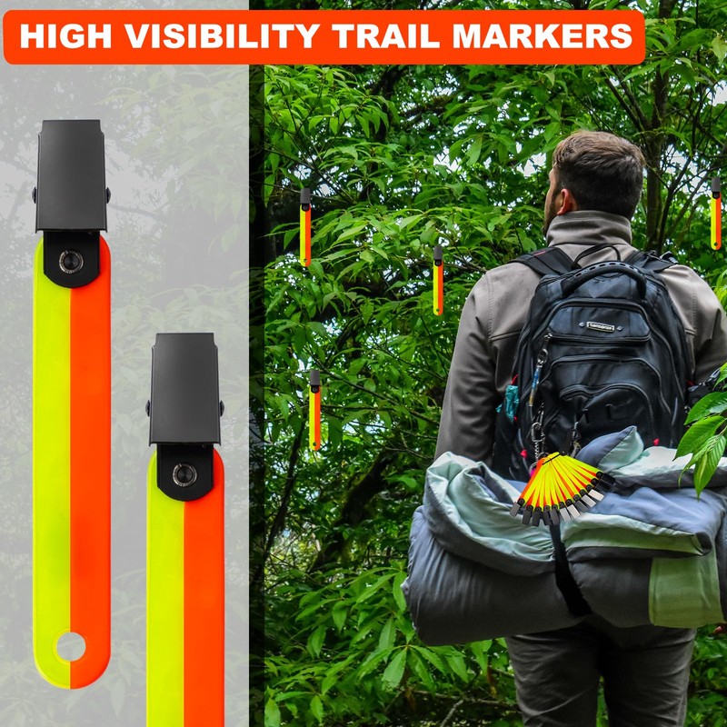 Little World 48 Pack High Visibility Trail Markers with Clips