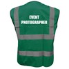 GREEN Hi Vis vest EVENT PHOTOGRAPHER Vest Waistcoat Safety Vest
