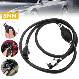 BESULEN 5/16" 6FT Car Fuel Line Assembly, Universal Dia Hose Marine Boats Outboard Motor RVs, Assembly with Primer Bulb Steel Hose Clamps, Compatible with Gas Diesel Petrol Tractor Caravan