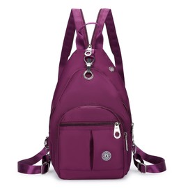 Mini Backpack Waterproof Lightweight Daypack Crossbody Sling Bag Casual Travel Bag 4L (Purple)