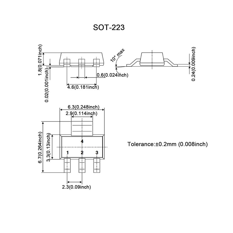 Chanzon 70pcs AMS1117 SOT-223 Kit Including 7 Values (1.2V 1.5V