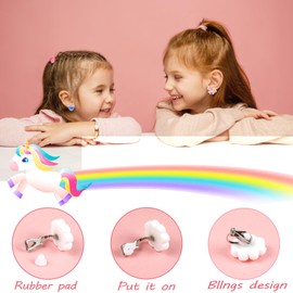 Kids Clip On Earrings for Girls Ages 4-12 Hypoallergenic, Sunxiner Little Girl Cute Small Clip-On Earrings Jewelry Gifts Set (12 Pairs)