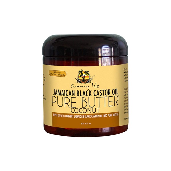 Sunny Isle Jamaican Black Castor Oil Pure Butter Coconut, Brown, 2 Fluid Ounce
