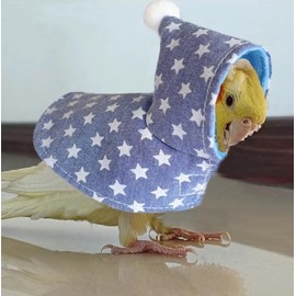 Bird Clothes for Parrots, Pet Bird Outfit, Costume for Parrot, Parrot Cloak, Bird Clothes for Cockatiels, Budgerigar, Parakeet, Conure, Mynah, Love Birds, Finches (Blue, Medium)